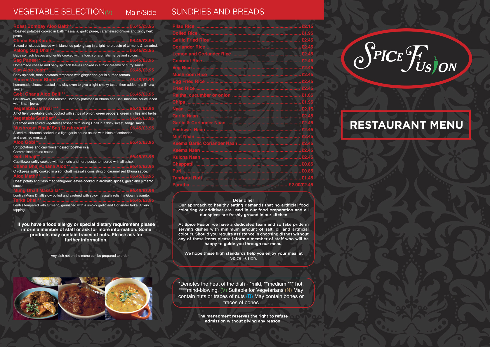 restaurants menu